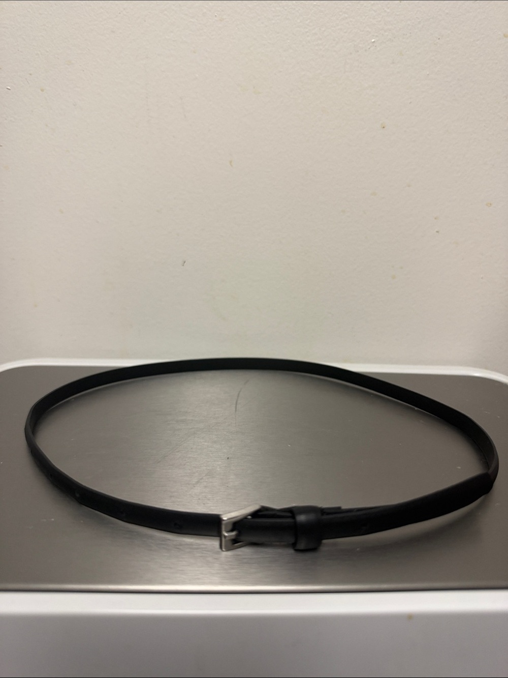 Brock Collection Thin Black Leather Belt